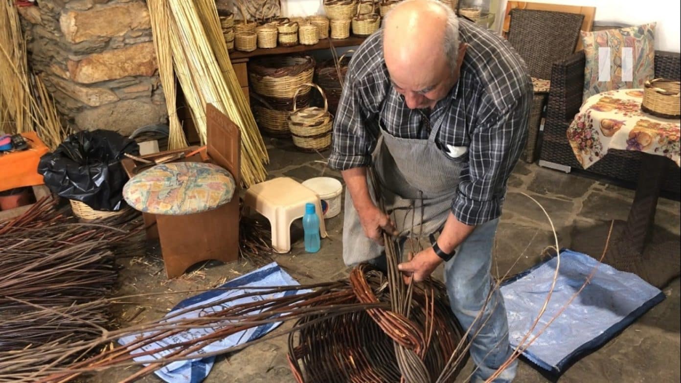 Traditional basket weaver on the island of Tinos in Greece. Credit: Greek Reporter/Nasos Papargyropoulos